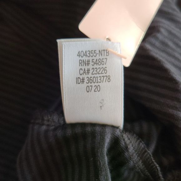 Victoria’s Secret Modal Twist Tie Crop Tee Stripe Black & Grey Large NWT - Picture 9 of 9